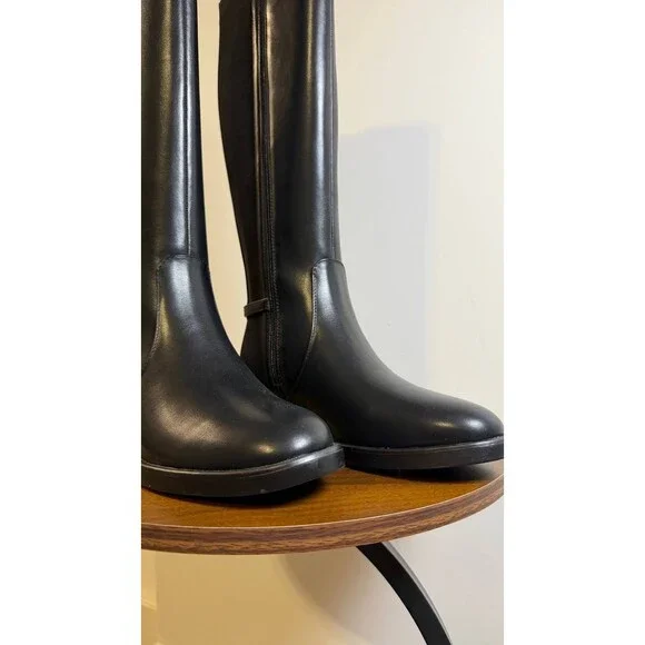 Tommy Hilfiger Imizza Boots 7.5M Black Faux Leather Knee‑High NIB msrp$159 - Picture 8 of 15